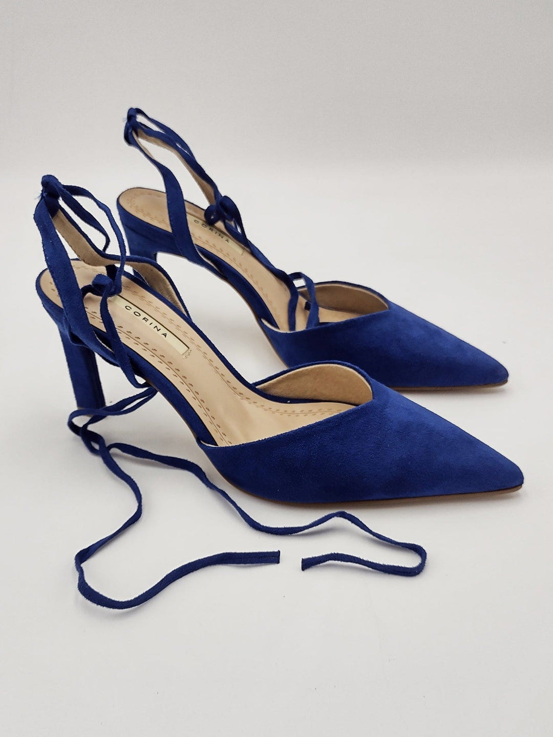 Scarpa Donna Sandalo Decollete Estivo Blu con lacci BELLE Queen Style Shop